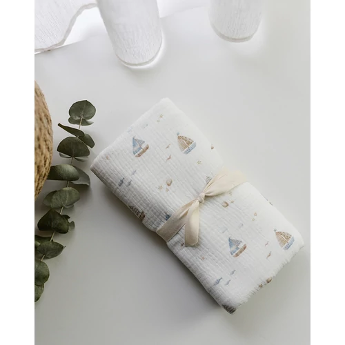 Muszlin takaró (dupla réteg_100 x 75 cm) - vitorlás