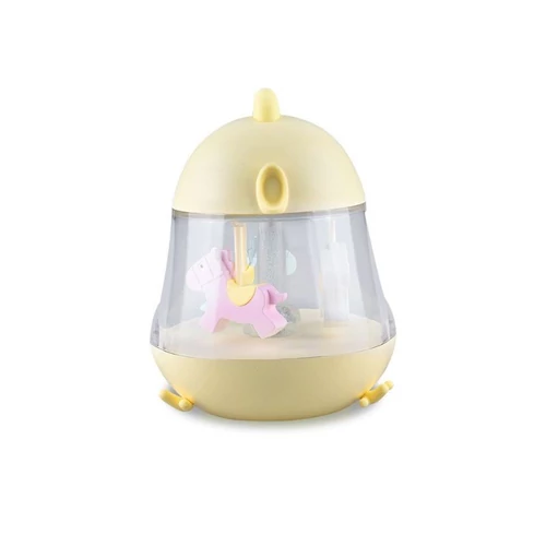 Pipi formájú lámpa pónis körhintával, és zenedobozzal - pasztell sárga
