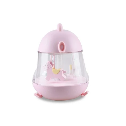 Pipi formájú lámpa pónis körhintával, és zenedobozzal - pasztell rózsaszín