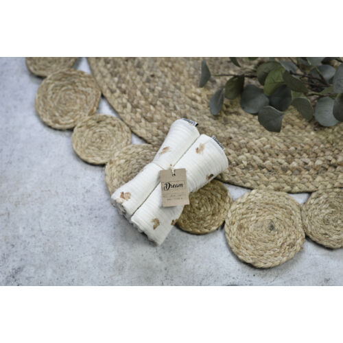 Muszlin takaró (szimpla) - krém nyuszis - 2db 70x70 cm