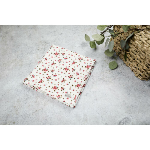 Muszlin takaró (Szimpla) - Apró virágos (mályva) 120x120 cm
