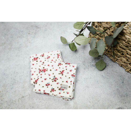 Muszlin takaró (szimpla/2db) - Apró virágos (mályva) 70x70 cm